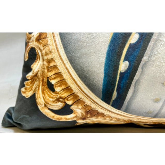 16" Square Decorative Throw Pillow With a Whimsical Portrait of a Jack Russel Dog Appearing as a Naval Admiral - Made in the U K For Sale - Image 4 of 10