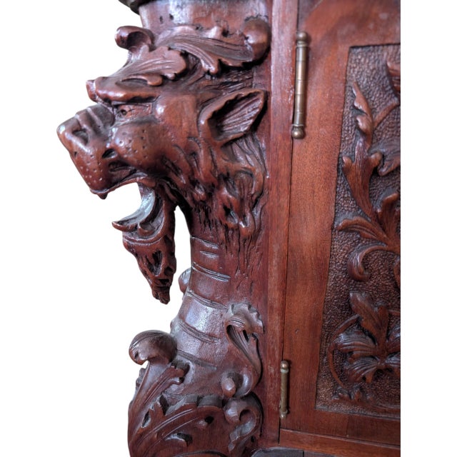Antique Rj Horner-Style Mahogany Partners Desk With Winged Griffins For Sale - Image 9 of 12
