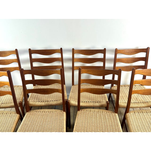Vintage Danish Dining Chairs by Arne Wahl Iversen, 1960s, Set of 8 For Sale - Image 10 of 13