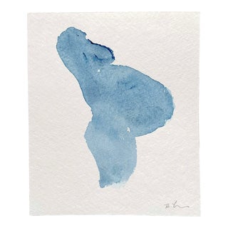 Blue Woman Iv, Mothers Day, Contemporary Watercolor, Gesture Drawing For Sale