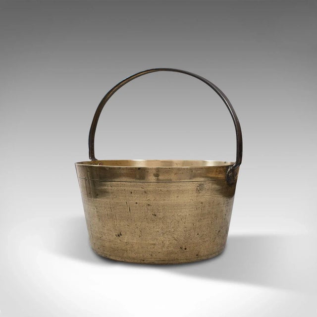 Late 18th Century Circa 1800 Antique Preserving Pan, English Heavy Brass Cooking Pot For Sale - Image 5 of 13