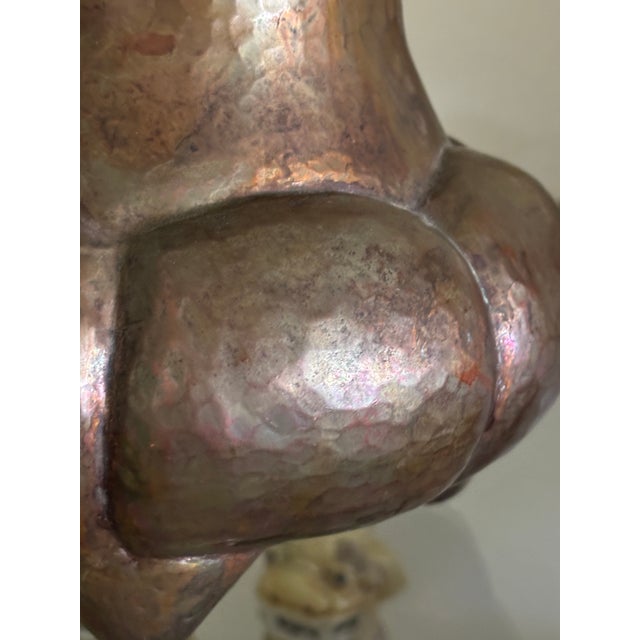 Metal Mid-20th Century Mexican Hammered Copper Gourd Vessel / Vase For Sale - Image 7 of 18