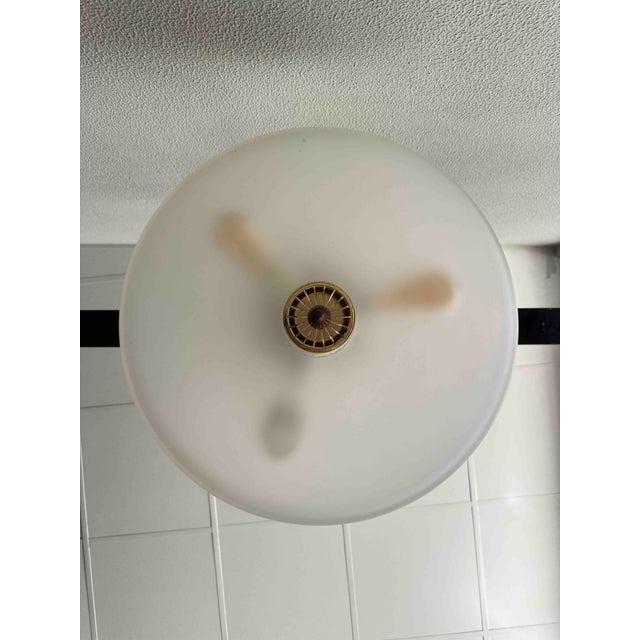 Pendant Lamp in Brass and Teak with Frosted Glass, Italy, 1980s For Sale - Image 10 of 18