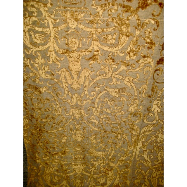 17th Century Italian Silk Cut Velvet on Silver Thread Grotesque Tapestry For Sale - Image 4 of 11