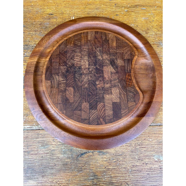 Vintage Dansk Danish Large Round Mid Century Jens H Quistgarrd Charcuterie Tray For Sale - Image 10 of 11