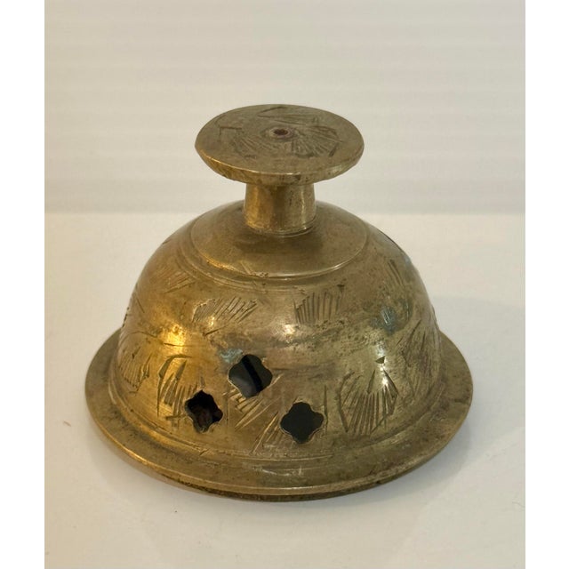 Vintage Indian Engraved Brass Decorative Bells — Set of 3 For Sale - Image 12 of 12