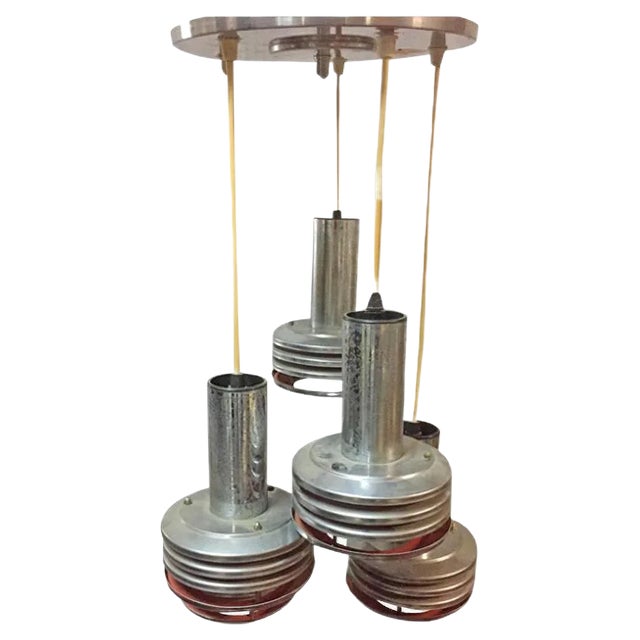 Vintage 5-Lights Pendant, 1970s For Sale