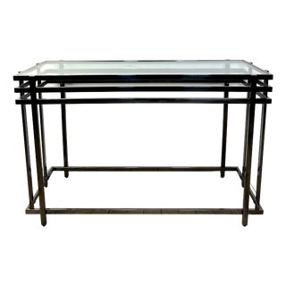 Smoked Silver Metal Console Table, 2000s For Sale