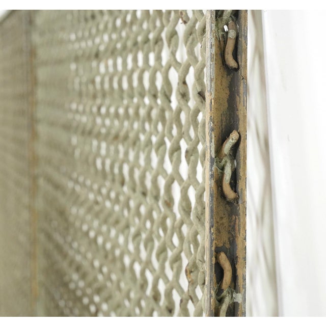 Gray Pair of Reclaimed Industrial Steel Mesh Security Panels 41.5 X 31 In. For Sale - Image 8 of 10