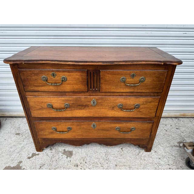 Vintage Hekman Walnut 4 Drawer Commode For Sale - Image 10 of 16