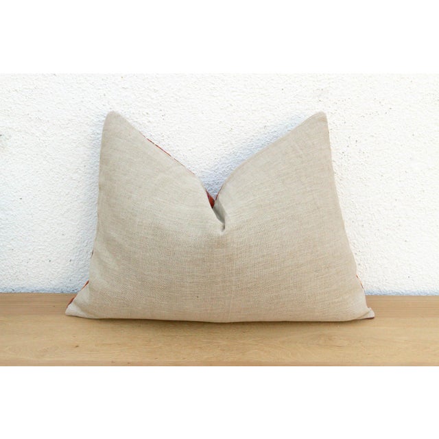 19th Century Ropar Radiant, Antique Phulkari Lumbar Pillow Cover For Sale - Image 5 of 6