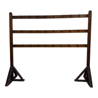 Early 20th Century Multi Hook Wooden Coat Stand For Sale