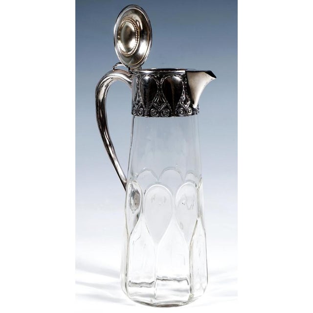 Art Nouveau Carafe Cut Glass Decanter with Silver Mount from Koch & Bergfeld, 1890s For Sale - Image 5 of 9