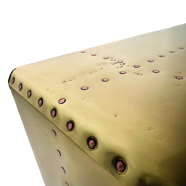 Vintage Sarreid Brass Clad Waterfall Coffee Table or Bench For Sale - Image 12 of 15