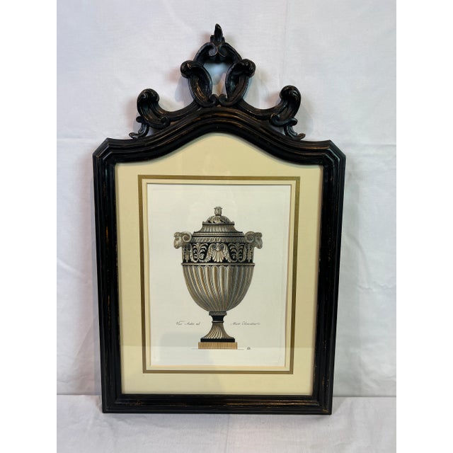 Traditional 1990s "Vaso Antico Nel Musco Clementino" Italian Hand Etched Engraving, Framed For Sale - Image 3 of 13