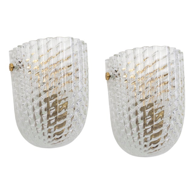 Murano Glass Wall Sconce in style of Barovier & Toso, Italy, 1970s For Sale