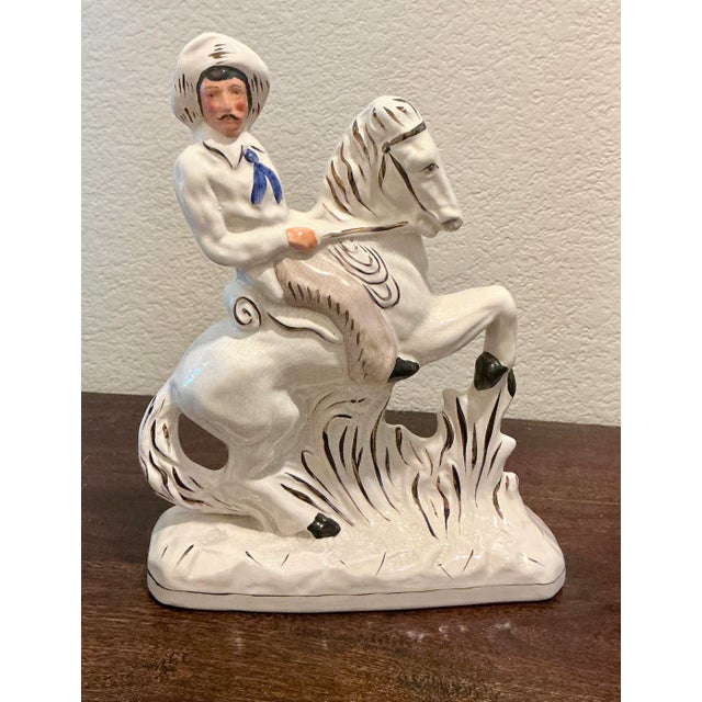 Victorian Antique Staffordshire Porcelain Figurine of William "Buffalo Bill" Cody – Circa 1900, Original Victorian Example For Sale - Image 3 of 5