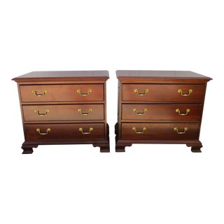 Three Drawer Cherry Chippendale Nightstands -Pennsylvania House For Sale