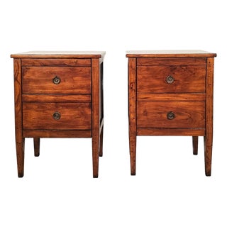 Pair of Italian Small Commodes in Cherry For Sale