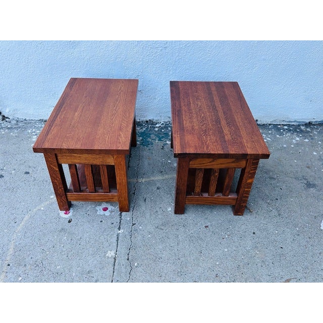 California Mission Style Low Single Drawer Night Stands a Pair For Sale - Image 9 of 11