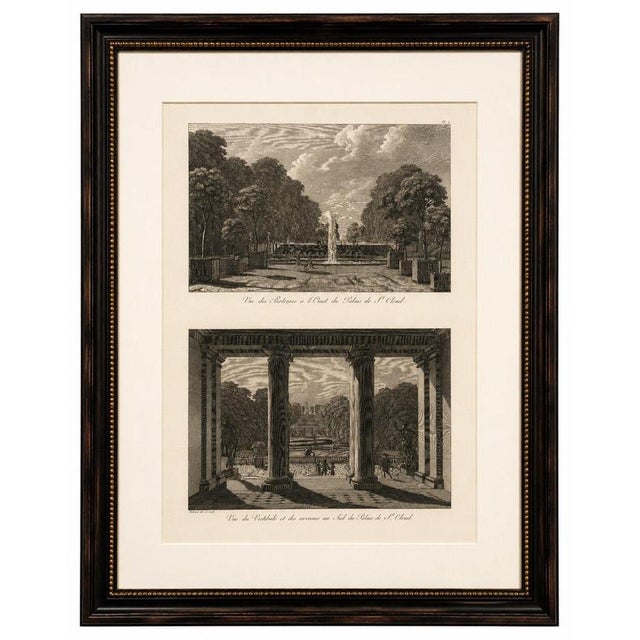 Title: Views of the Gardens and Vestibule of Saint-Cloud Palace by Baltard, 1803 : This finely executed original antique...