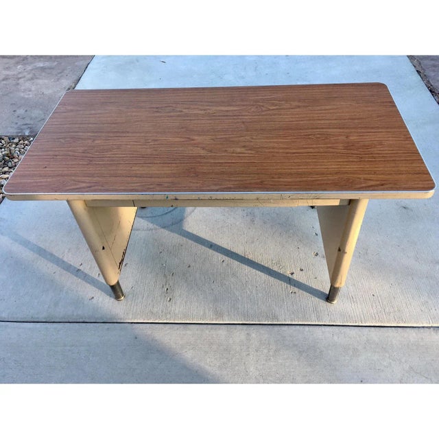 Mid-Century Modern Industrial Tanker Writing Desk For Sale In Denver - Image 6 of 10