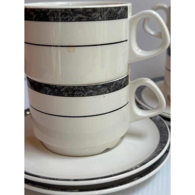 1980s Villeroy & Boch 6 Coffee/Tea Cups and Matching 6 Saucers Made in Luxembourg For Sale - Image 16 of 16