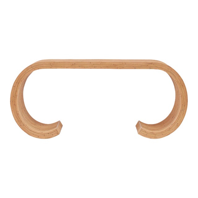 Transitional Shoreline Rattan Console For Sale