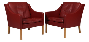 Model 2207 Lounge Chairs by Børge Mogensen for Fredericia, Set of 2