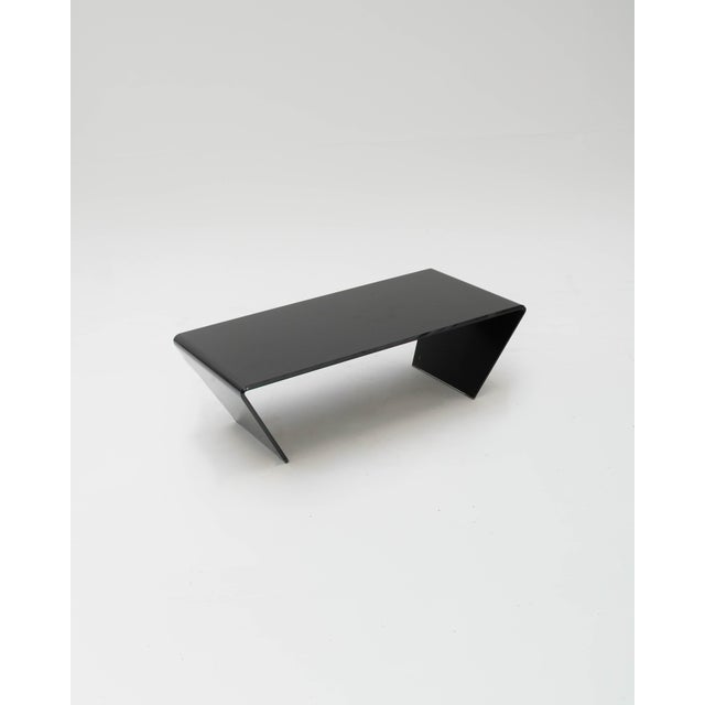 Modern Space Age Black Glass Coffee Table, 1980s For Sale - Image 3 of 6