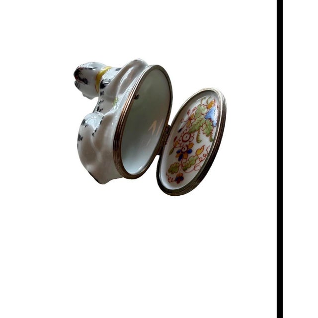 Mid 20th Century Mid 20th Century Pair Manufacture Royale De Limoges Hand-Painted Pug Trinket Boxes For Sale - Image 5 of 7