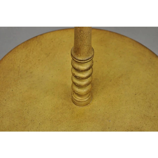 Vintage French Country Carved Wood Candlestick Tea Table Pedestal Floor Lamp For Sale - Image 9 of 12