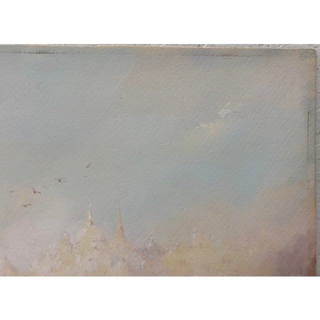 Impressionist William Knox "Dream City" Original Watercolor C.1920 For Sale - Image 3 of 9