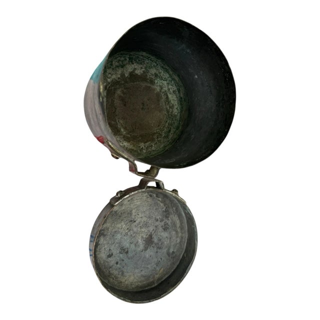 Copper Antique Primitive Copper & Brass Lidded Cooking Pot Tiffin Boiler C1900s For Sale - Image 8 of 10