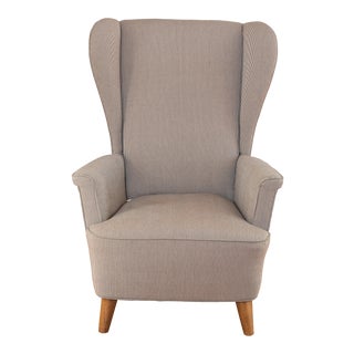 Striped Wingback Chair