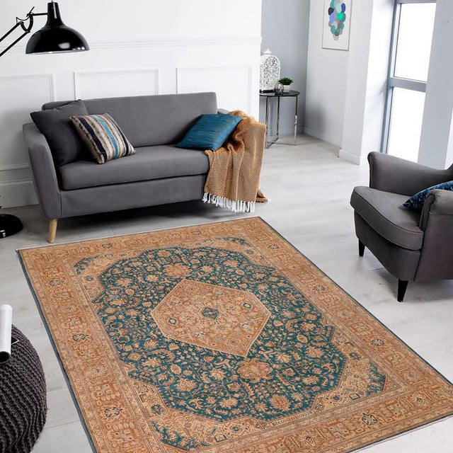 Enhance your living space with this stunning vintage Persian hand-knotted wool rug, a true showstopper that effortlessly...