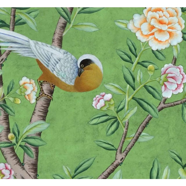 Not Yet Made - Made To Order 20“*40”/Panel, a Set of Two Chinoiserie Floral Wall Artwork, No Frame, Tea Paper For Sale - Image 5 of 7
