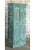 Vintage Armoire Tall Artistic Carved Farmhouse Blue Patina Cabinet For Sale - Image 4 of 8