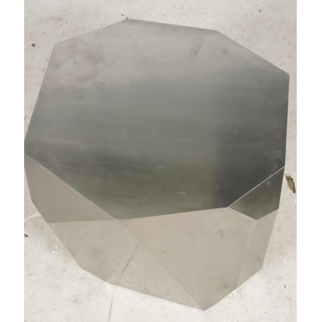 Metal A Modernist Geometric Modern Custom Made End Table For Sale - Image 7 of 7