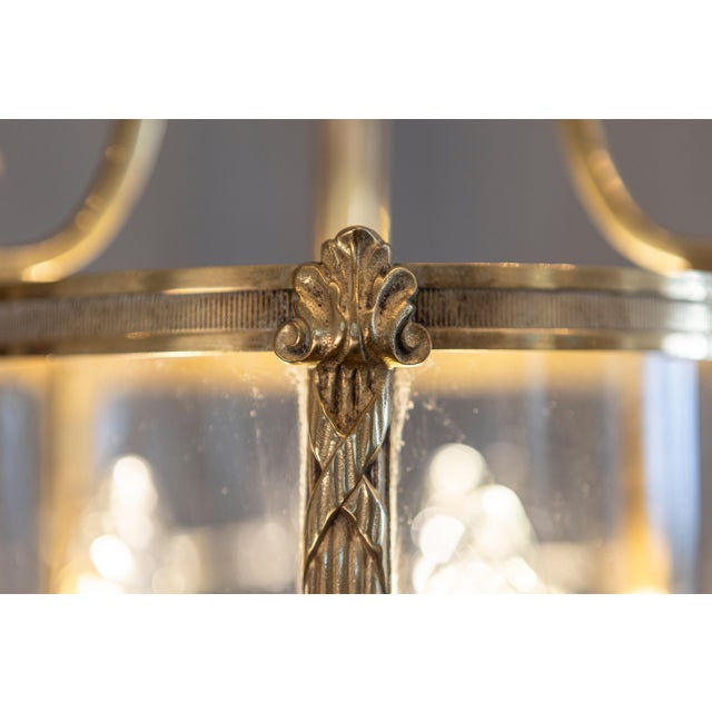 20th Century French Brass and Glass Lantern For Sale - Image 4 of 12