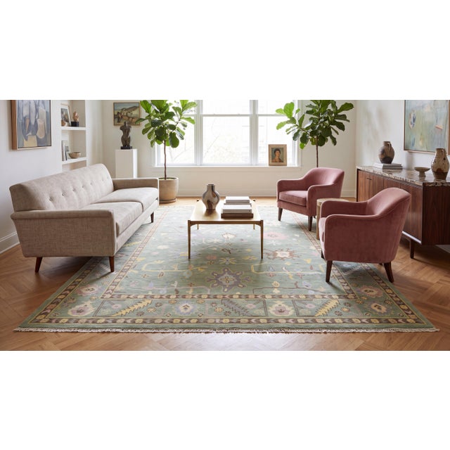Elevate your space with this exquisite Modern Oushak style wool rug, tailored for the contemporary luxury interior. this...