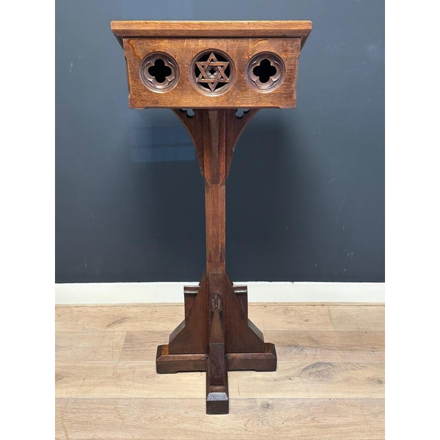 Wood Antique Oak Bible Stand, 1890s For Sale - Image 7 of 10