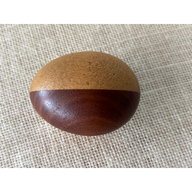 Antique Arts & Crafts Intarsia Inlay Turned Wood Darning Eggs, Set of 5 For Sale - Image 10 of 18