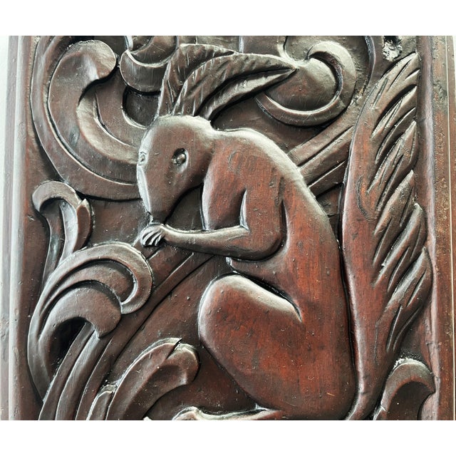 Art Nouveau Squirrel Wood Relief, 1800s For Sale - Image 9 of 12