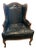 Pair of 1960s Baker Leather Wingback Chairs: French Provincial Style Wing Back Chairs For Sale