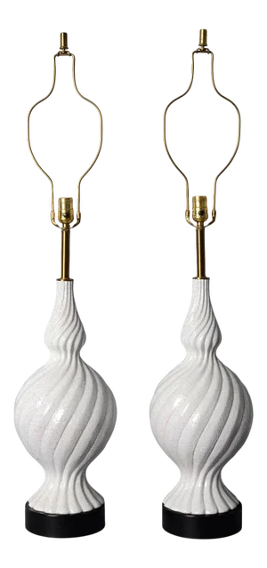 Mid Century Modern Ceramic Lamps - a Pair