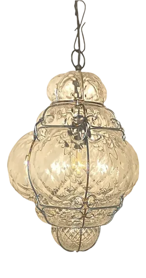 Italian Style Murano Glass Pendant in Transparent by Simoeng