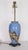 Exceptional 1910s-1930s Asian motif lamp made from an old antique assumed Chinese blue pottery vase with raised relief...