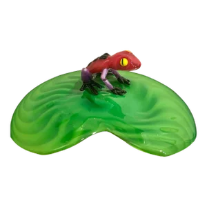 Frog on a Lily Pad Art Glass Sculpture