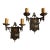 Pair of Circa 1930’s Painted Bronze Double Sconces With Galleon Motif For Sale